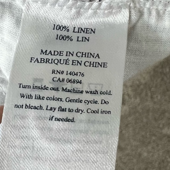 Faherty Isha Linen Dress Day Lily Stripe Blue White Boho Casual Women’s Small - Picture 8 of 12